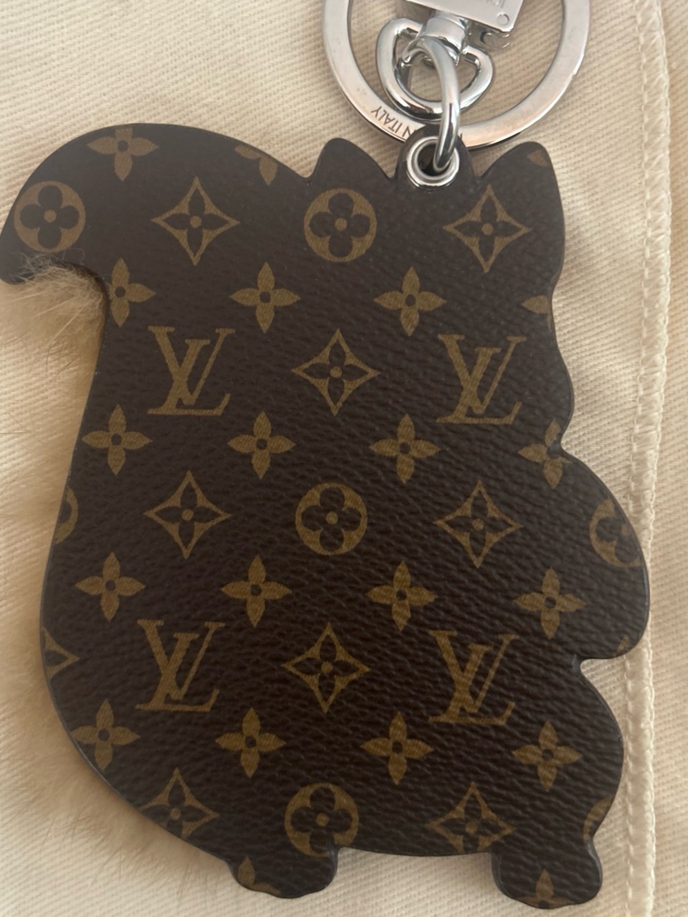 🦊MINT NEW Louis Vuitton Fox Keychain with Fur Tail - Brown/Gold - Picture 5 of 8